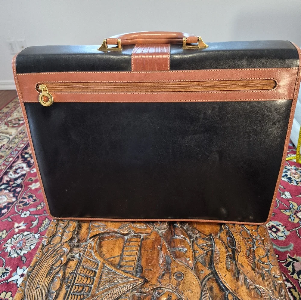 PERLINA NEW YORK Vintage 90s Leather Executive Briefcase NWOT